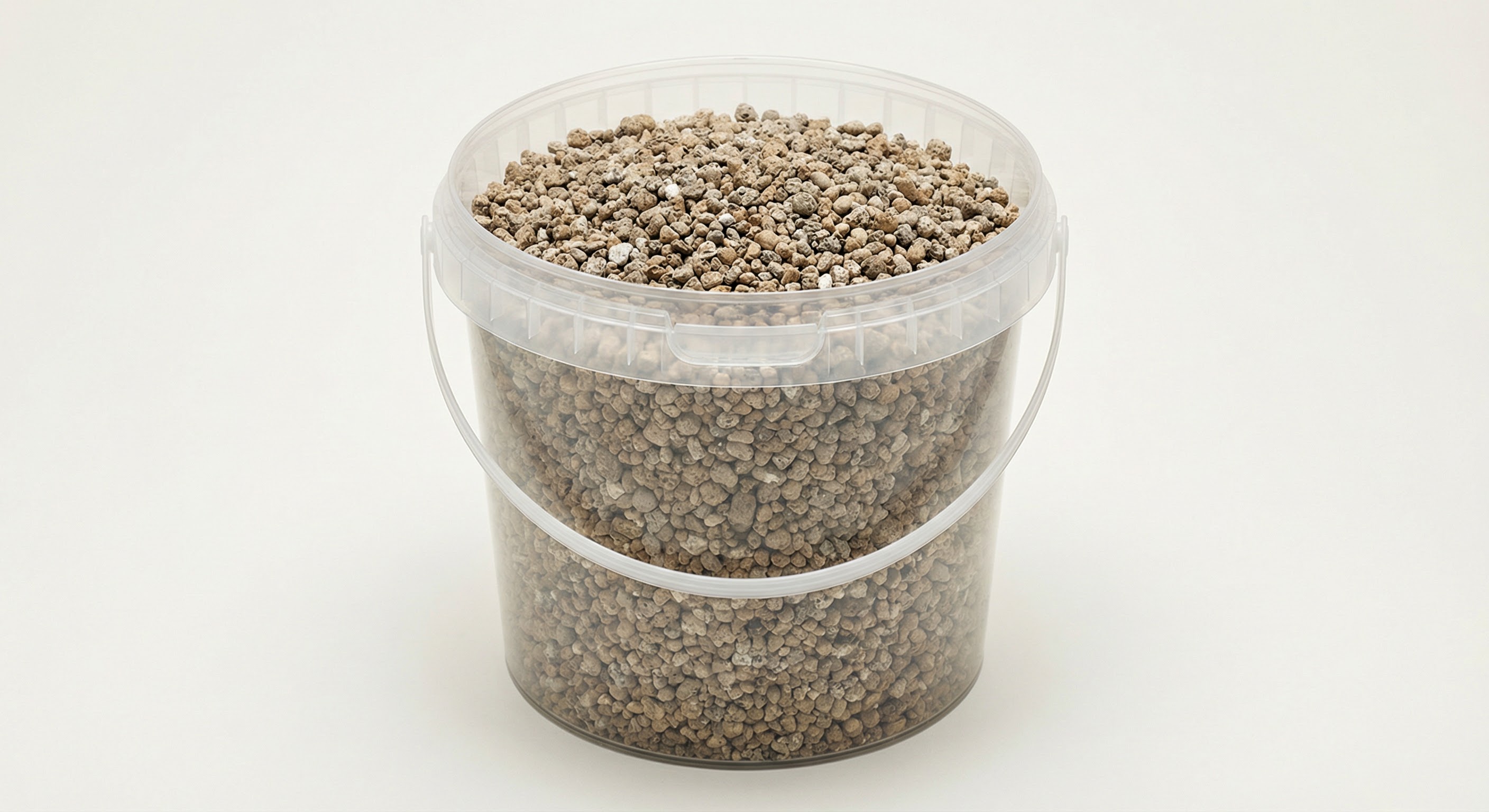 Transparent Bucket with Mixed Granules